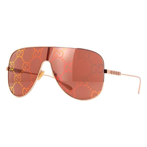 NEW GUCCI SUNGLASSES, GOLD BROWN UNISEX EYEWEAR GUCCI - Picture 1 of 3